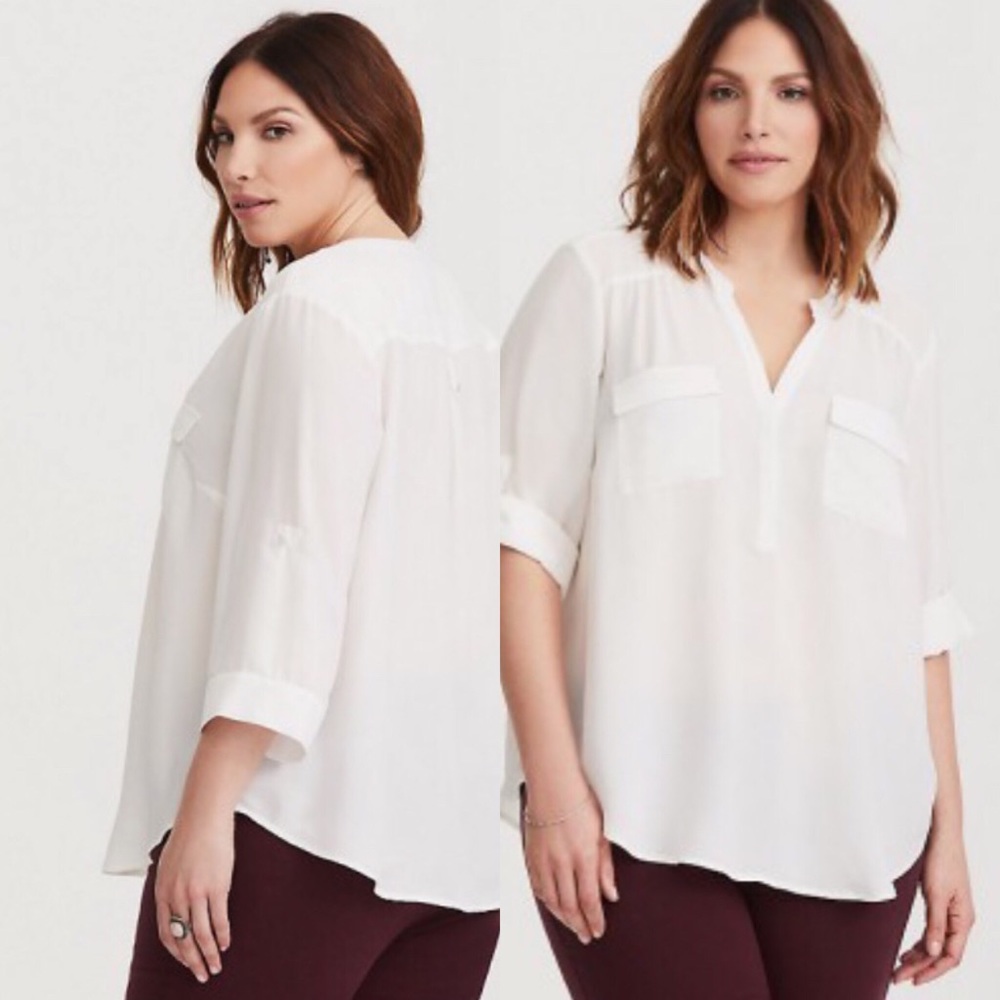 HOST PICK3/4 Sleeve Ivory Top Torrid 28W 4X